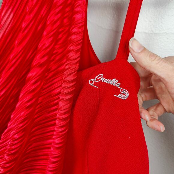 Hot Topic Her Universe Disney Cruella Red Dress Womens Large Red Gown Maxi - Picture 3 of 9